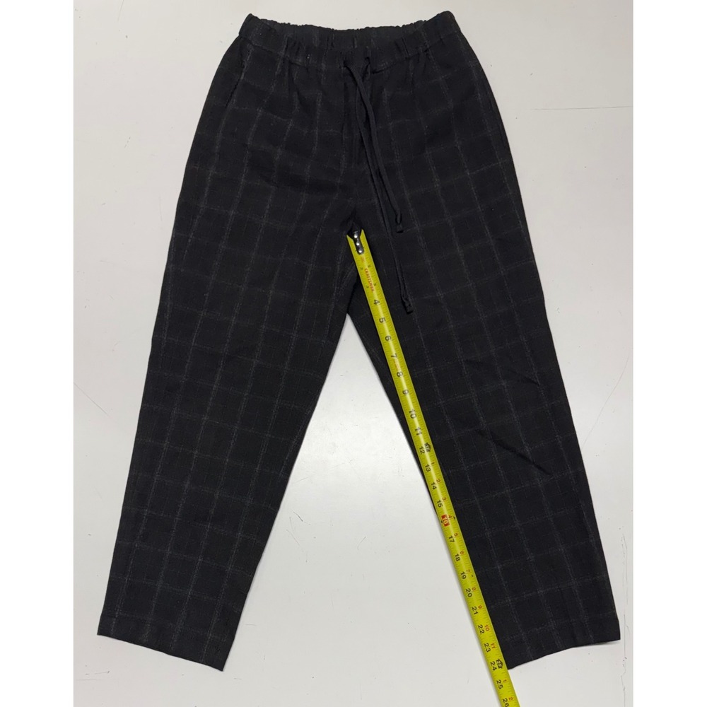 The Group Babaton Aritzia Jimmy Pant Plaid Drawstring Pants Charcoal Grey XS